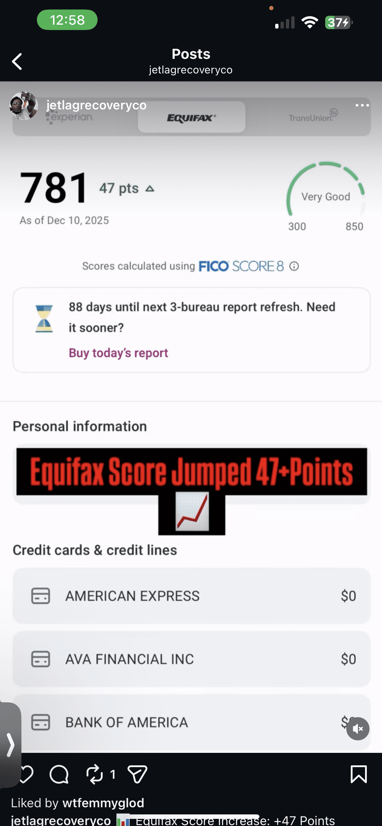 781 Equifax — from sub-600